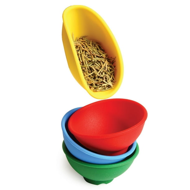 TOYANDONA 7Pcs Mini Silicone Bowls Tazones de Sirvientes Coloridos Snack Condiment Cuencos Tazones de Mezcla de Silicona para Salsa Nueces Dulces Frutas Salsa Especias de Condimento